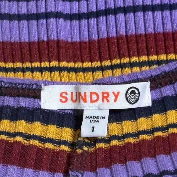 Anthropologie SUNDRY Striped Knit Jumpsuit sz. (1) Sz. Small Sz. 4-6  NWOT - Picture 15 of 16